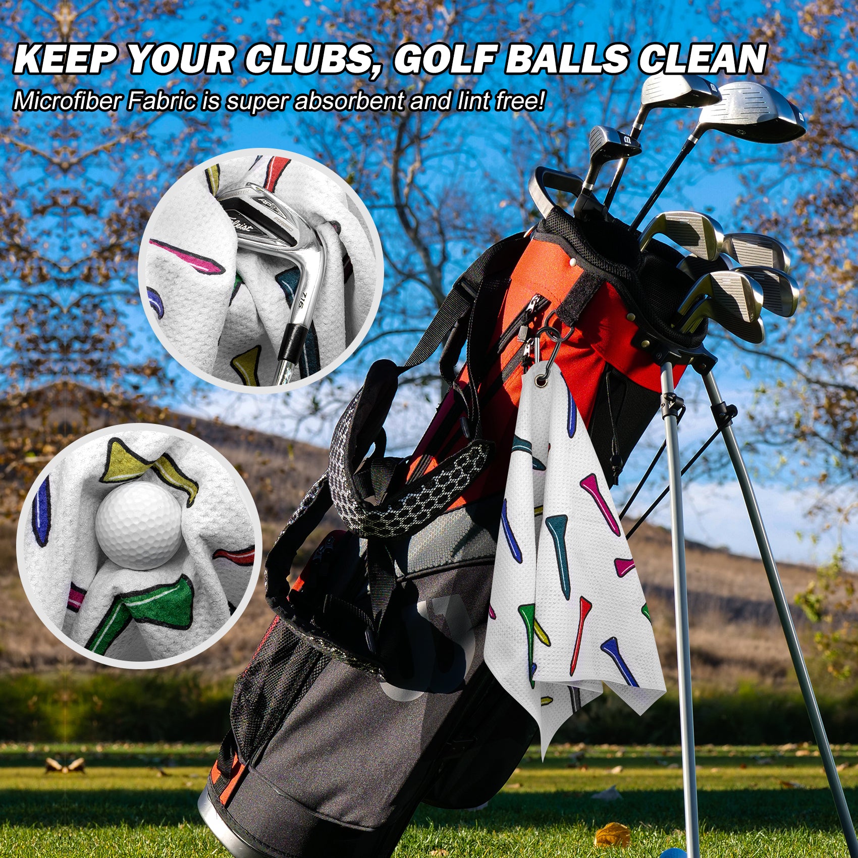 β³ Golf Tees Microfiber Golf Towel β Clean, Dry, and Tee-rific! ποΈββοΈπ―