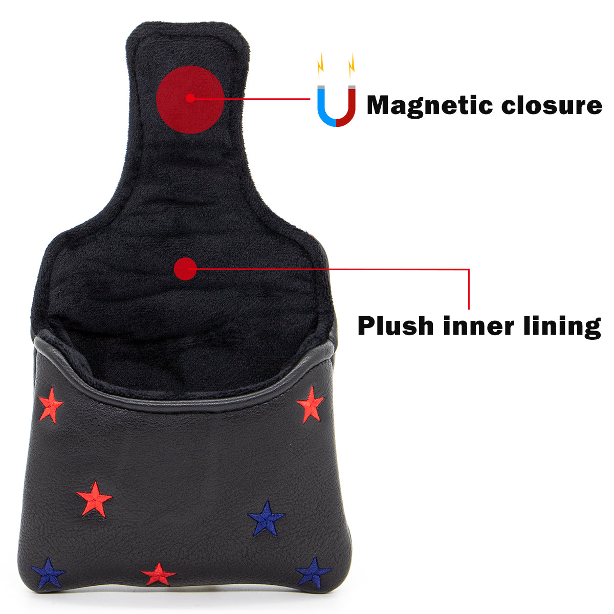American Flag (Black & Red) Mallet Putter Cover β Sweet Style, Soft Feel, and a Hole-in-One Fit! π¦ποΈββοΈ