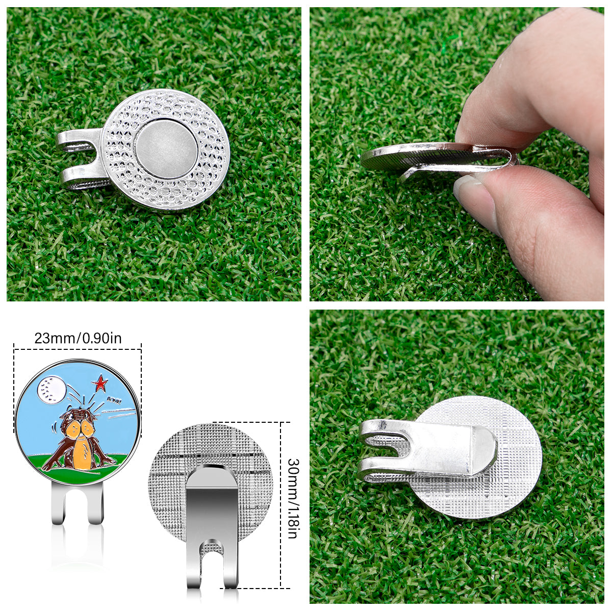 Marker with hat clip ⛳️ BONK! Golf Marker– Never Lose Your Marker Again! 🎯