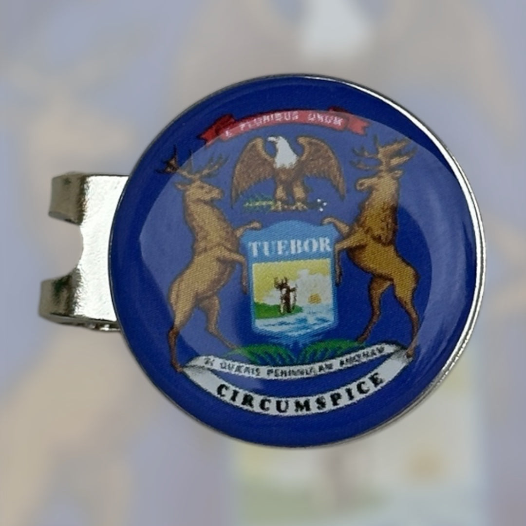 ⛳️ Magnetic Golf Marker – Show Your State (Michigan) Pride While You Play! 🦅🌸🐻