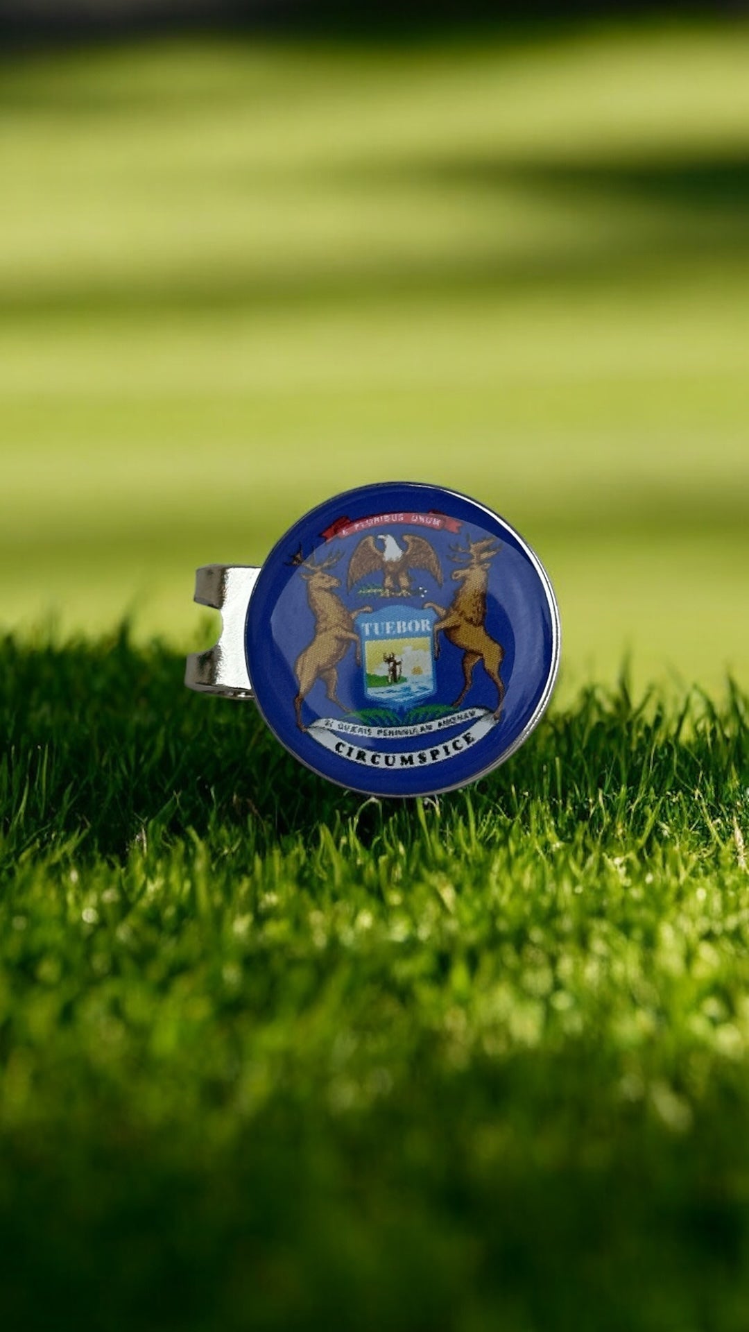 ⛳️ Magnetic Golf Marker – Show Your State (Michigan) Pride While You Play! 🦅🌸🐻