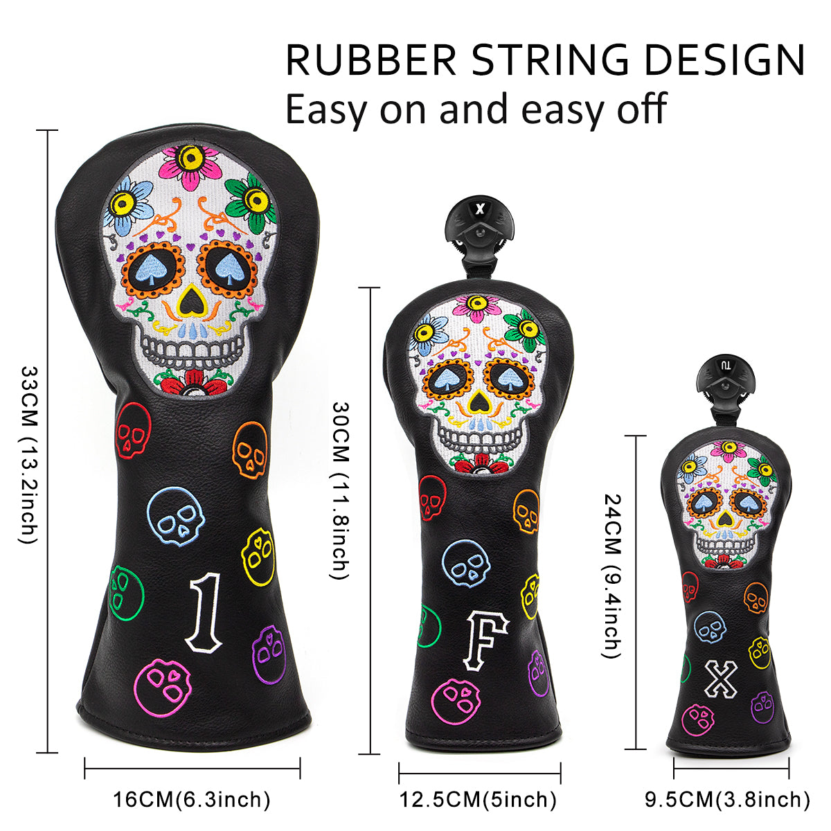 Sugar Skull Golf Club Headcovers (Driver, Wood, Hybrid)β Fun, Durable, & Stylish! π¦ποΈββοΈ