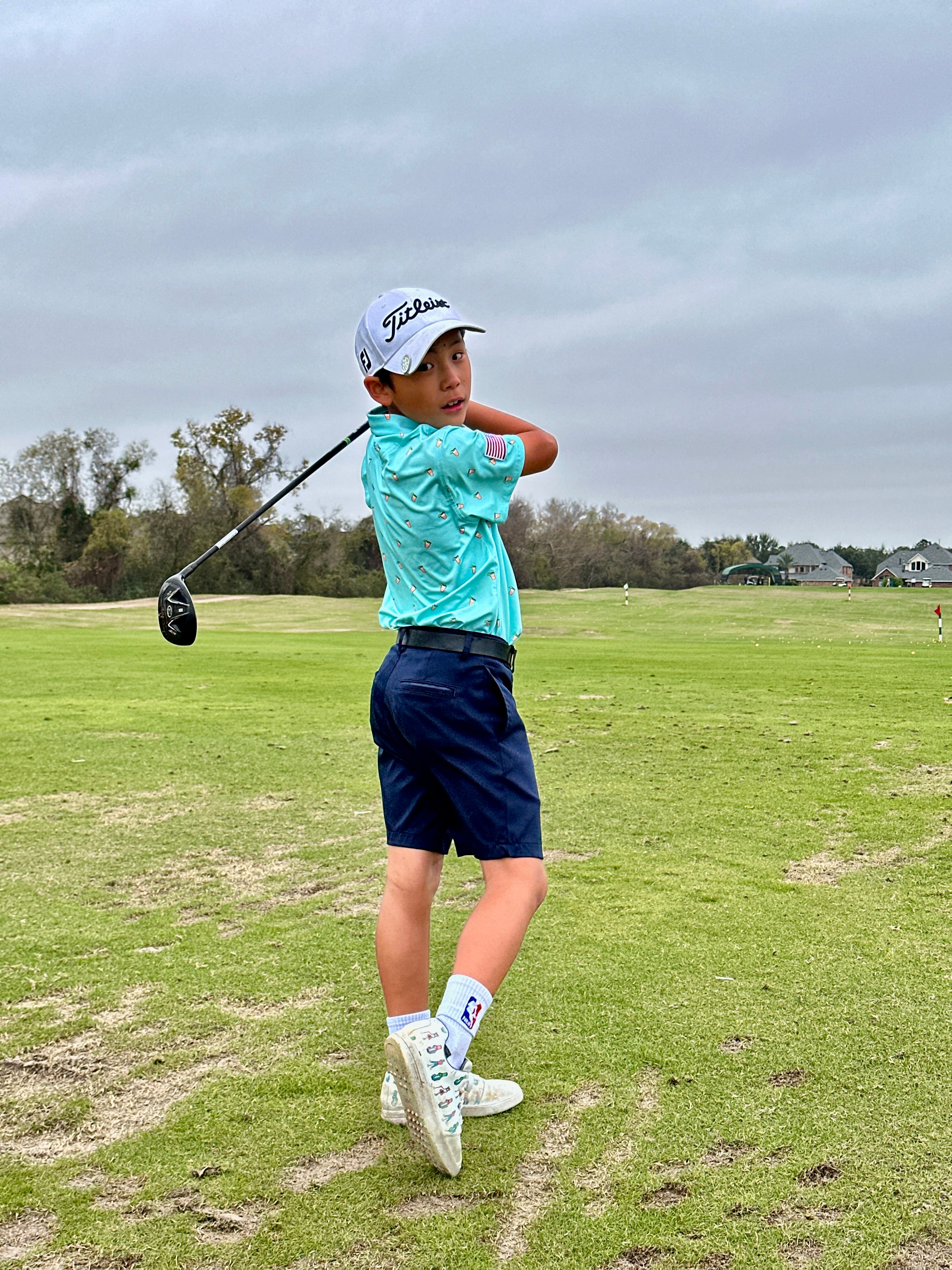 (Youth) Little Legends UniCaddie Golf Polo β Green Blast Style!