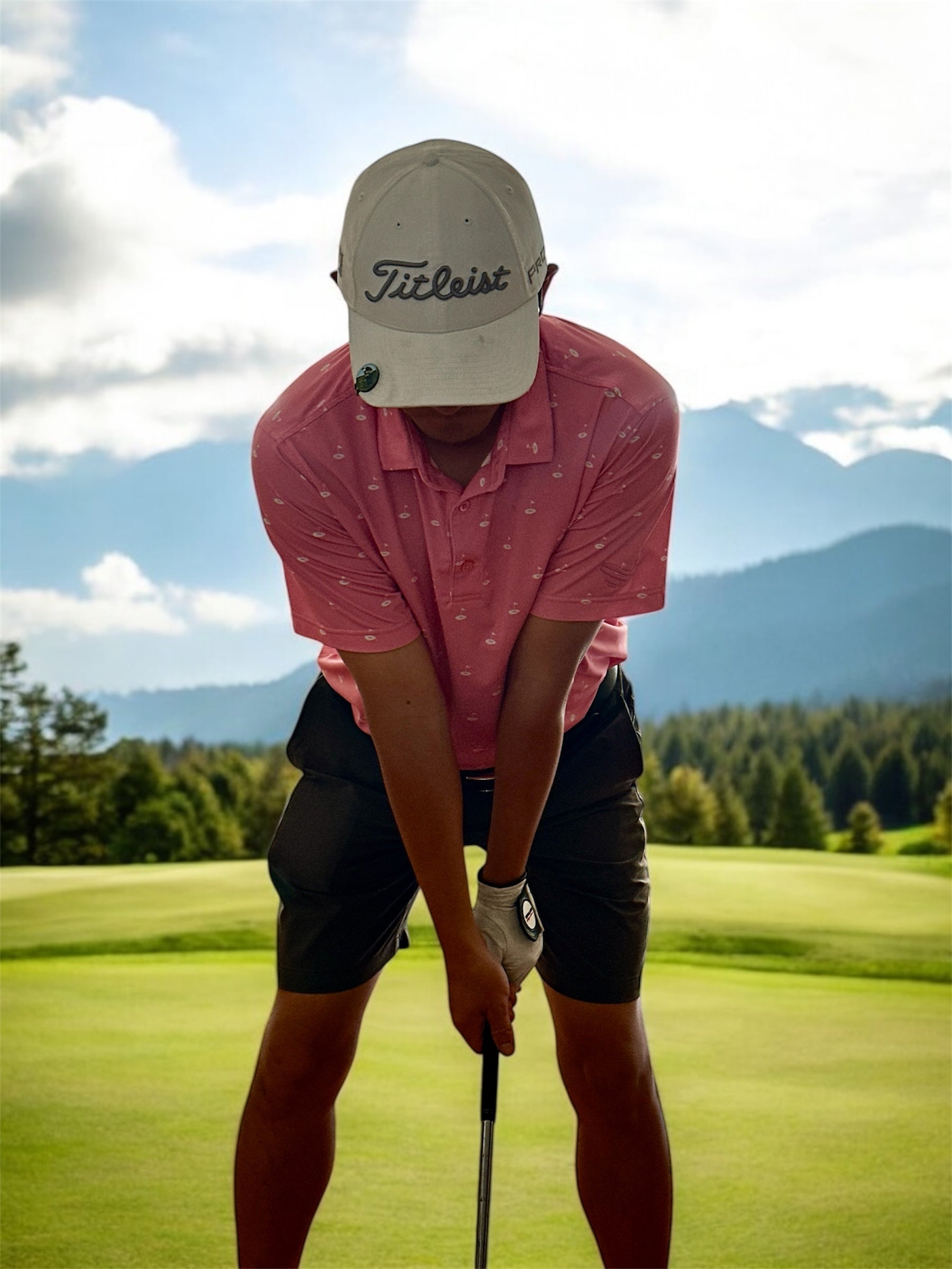 (Men) UniCaddie Ace Golf Polo – Crisp, Classic, Cool in Pink!