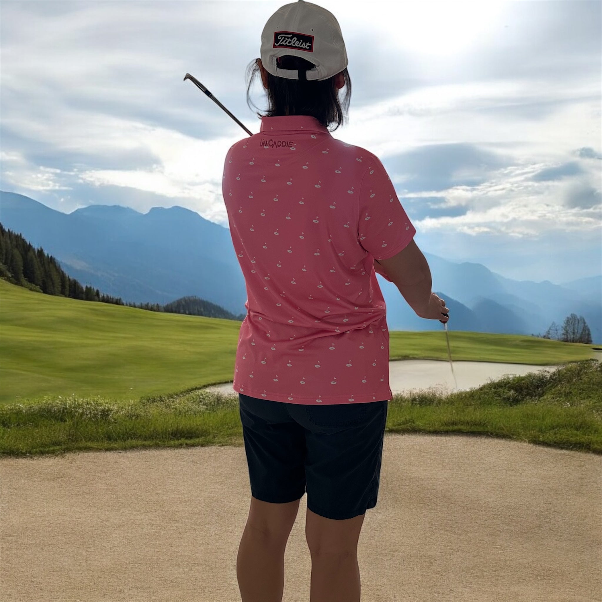 (Women) UniCaddie Ace Golf Polo โ Crisp, Classic, Cool in Pink!