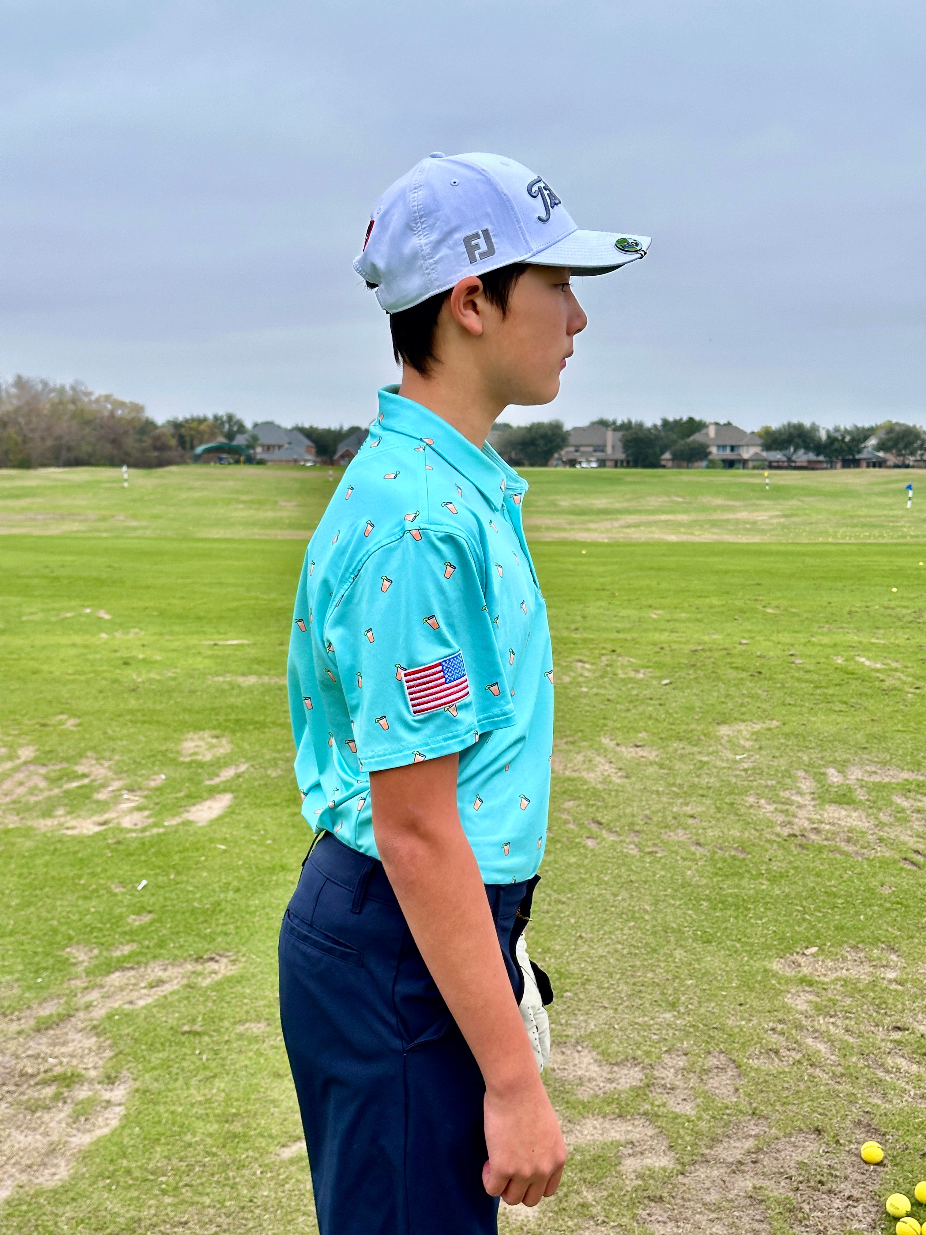 (Youth) Little Legends UniCaddie Golf Polo β Green Blast Style!