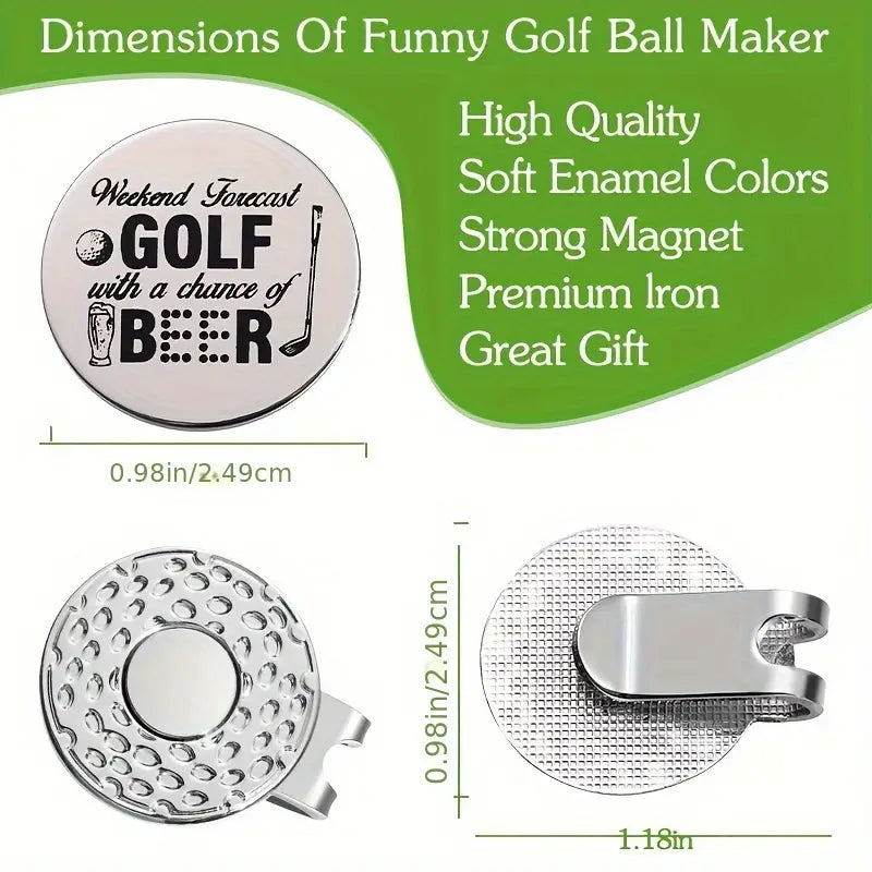 Marker with hat clip ⛳️ Weekend Beer Golf Marker– Never Lose Your Marker Again! 🎯