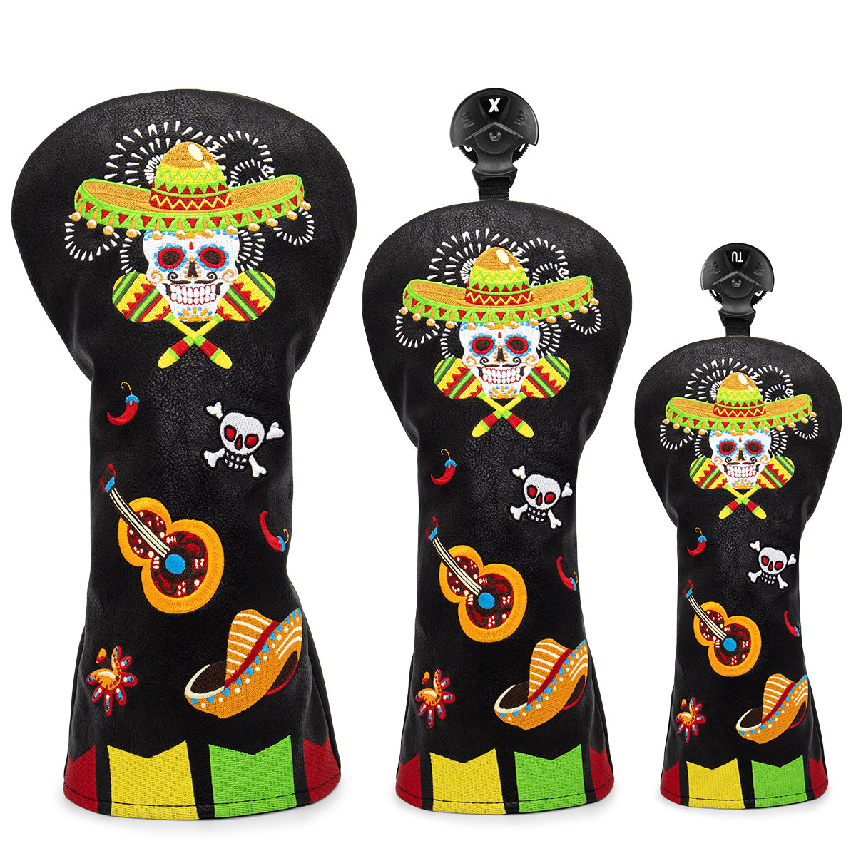 Sugar Skull with Ribbons Golf Club Headcovers (Driver, Wood, Hybrid)β Fun, Durable, & Stylish! π¦ποΈββοΈ
