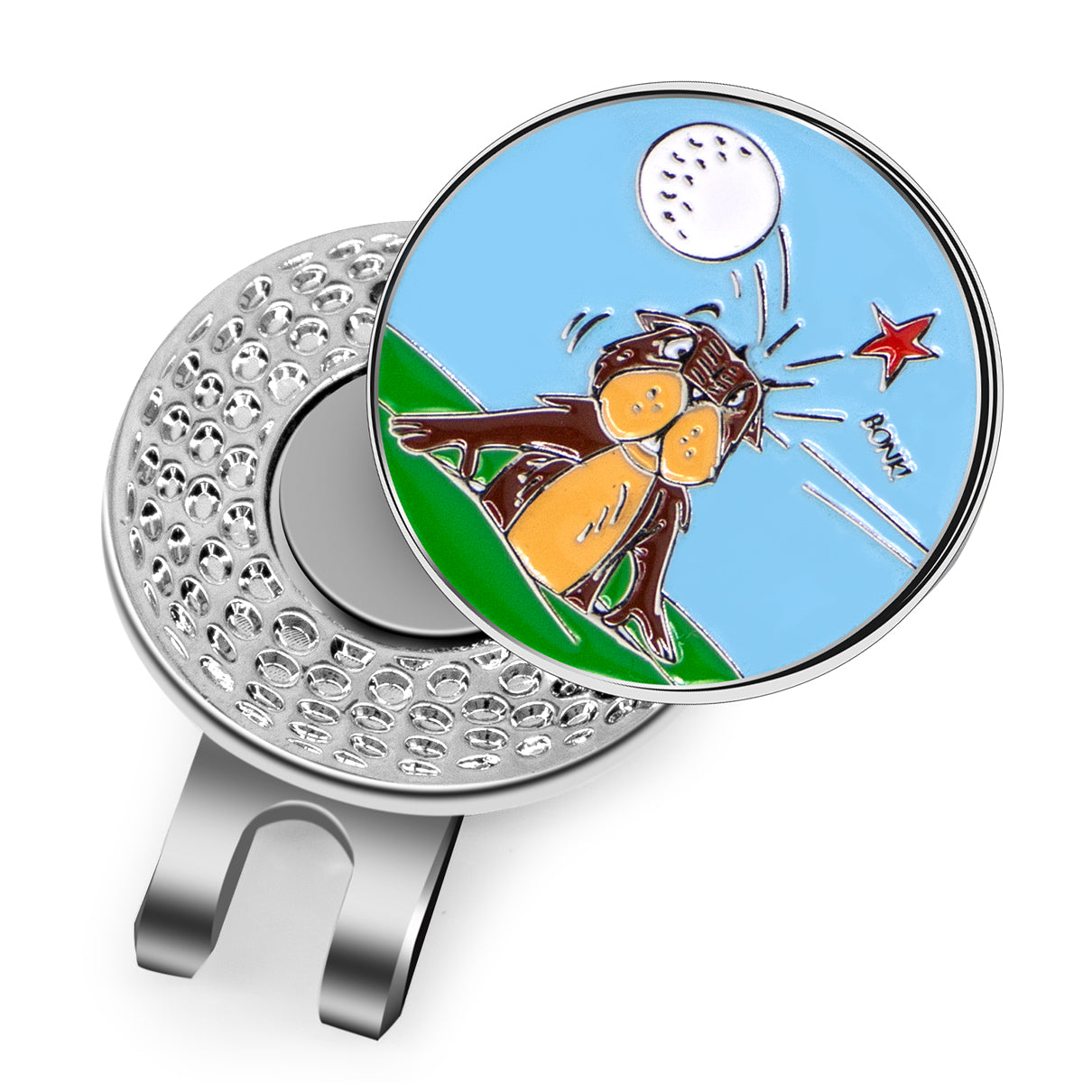 Marker with hat clip ⛳️ BONK! Golf Marker– Never Lose Your Marker Again! 🎯