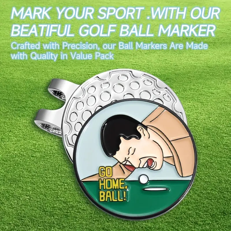 Marker with hat clip ⛳️ GO HOME BALL Golf Marker– Never Lose Your Marker Again! 🎯