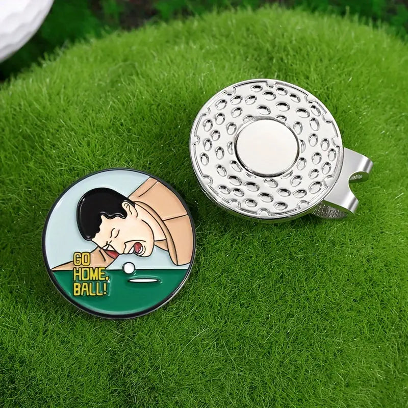 Marker with hat clip ⛳️ GO HOME BALL Golf Marker– Never Lose Your Marker Again! 🎯