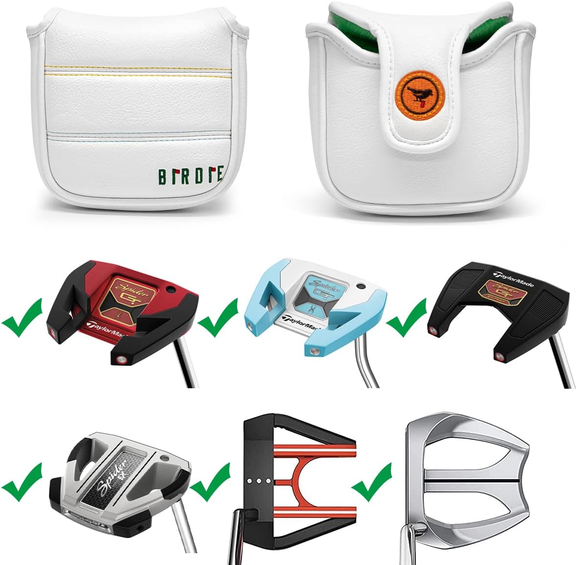 Birdie White Mallet Putter Cover β Sweet Style, Soft Feel, and a Hole-in-One Fit! π¦ποΈββοΈ