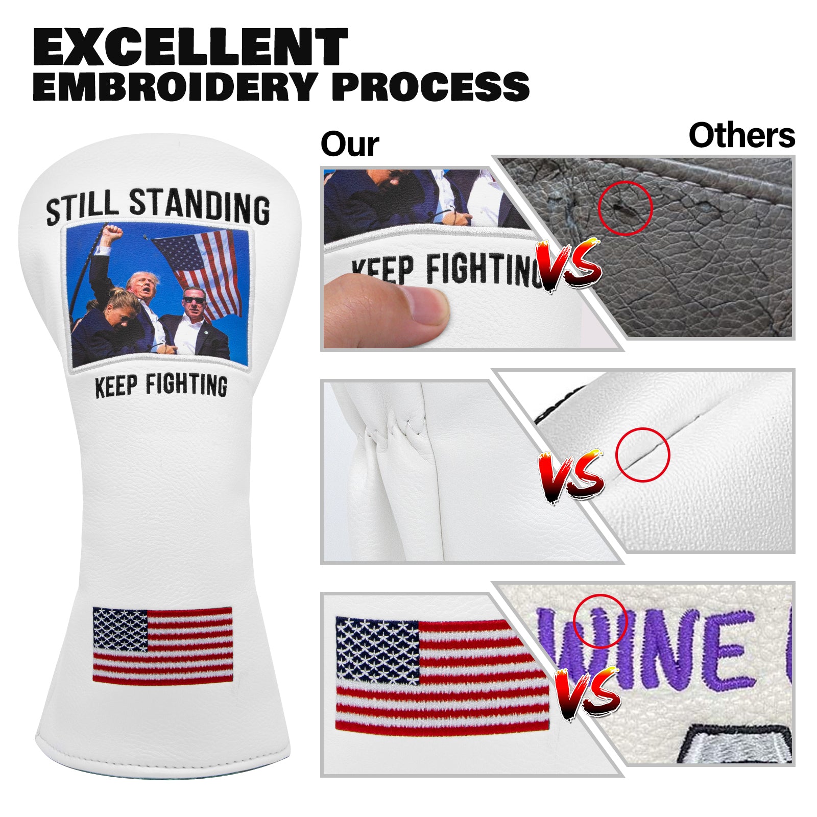 STILL STANDING Golf Club Headcovers (Driver, Wood, Hybrid)β Fun, Durable, & Stylish! π¦ποΈββοΈ