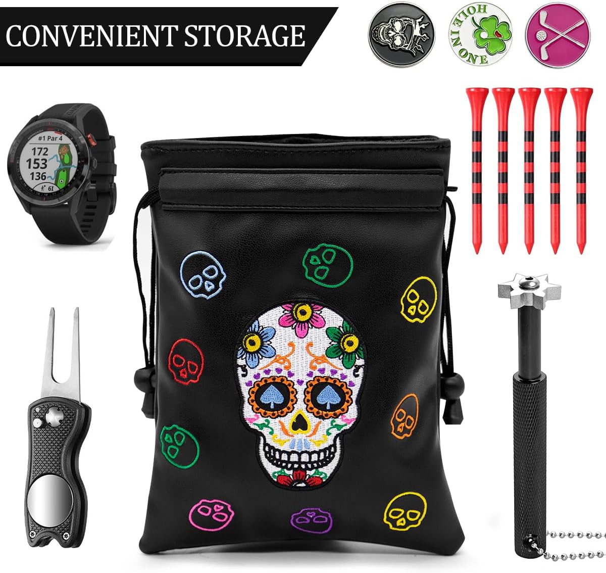π Sugar Skull Golf Pouch β Bold, Stylish & Built for the Green! π