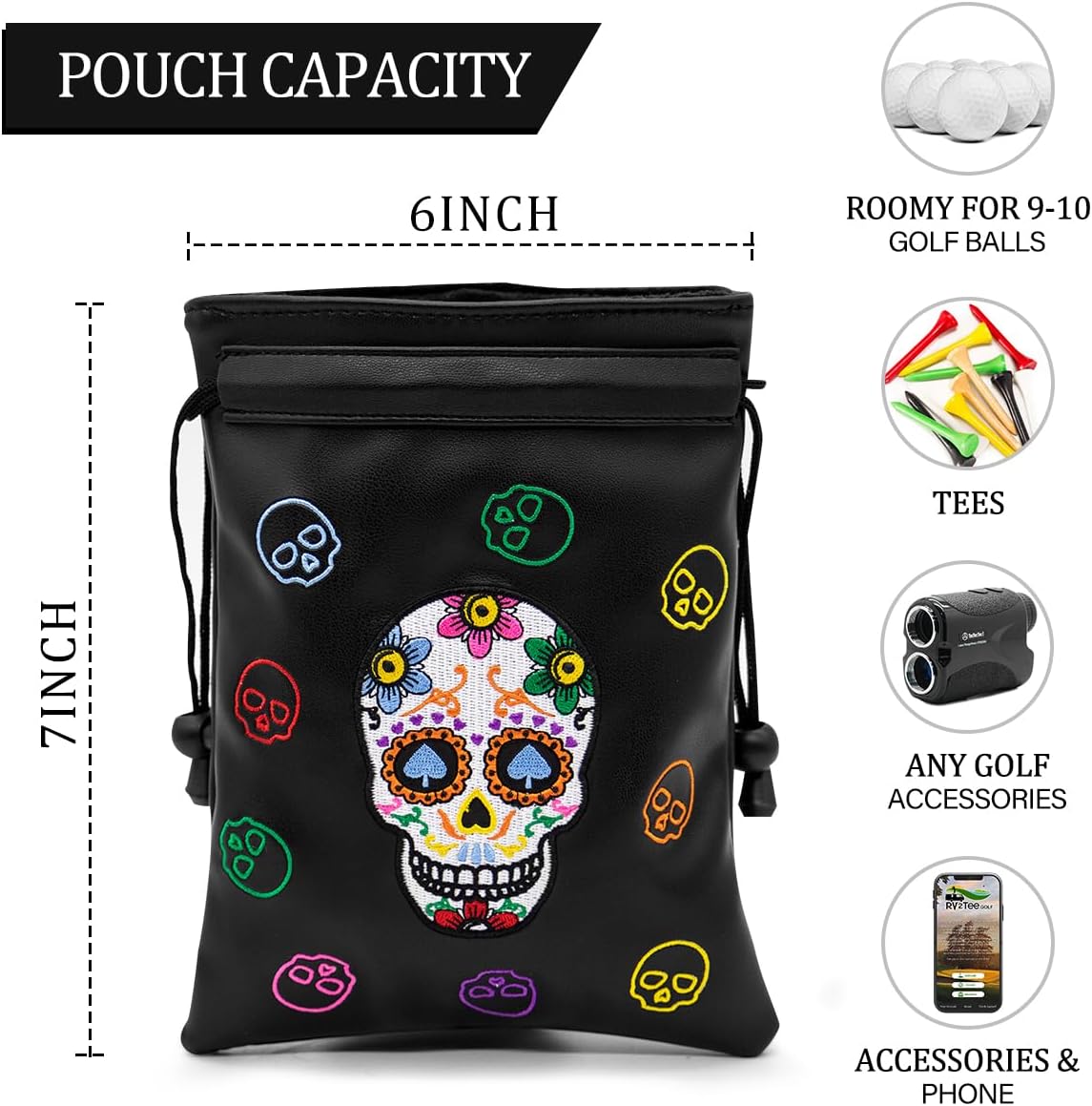 π Sugar Skull Golf Pouch β Bold, Stylish & Built for the Green! π