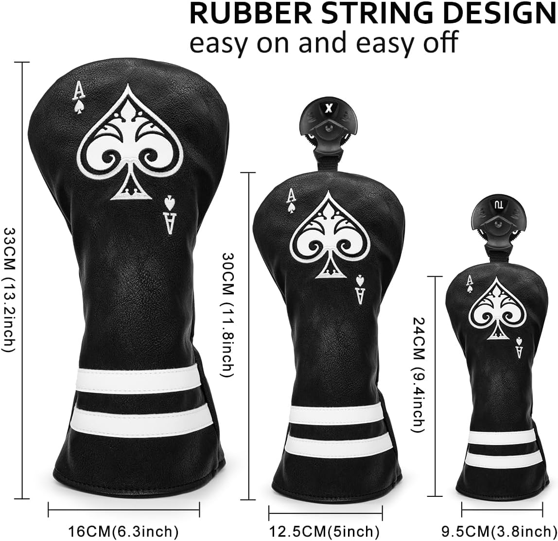 Ace of Spade Golf Club Headcovers (Driver, Wood, Hybrid)β Fun, Durable, & Stylish! π¦ποΈββοΈ