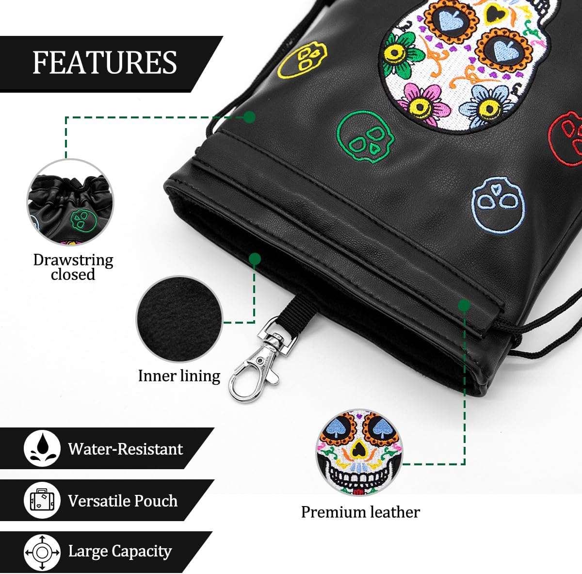 π Sugar Skull Golf Pouch β Bold, Stylish & Built for the Green! π