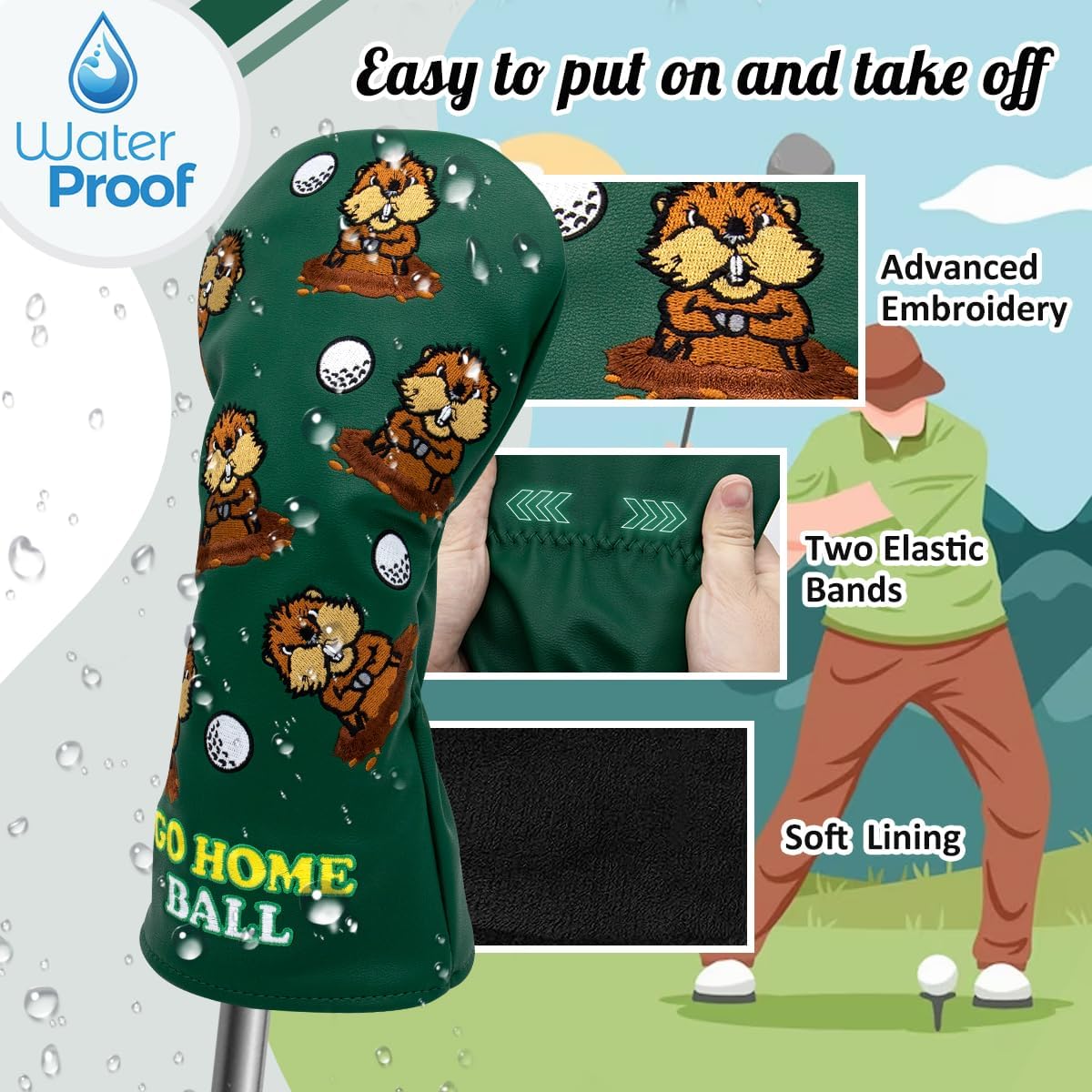 Capybara Golf Club Headcovers (Driver, Wood, Hybrid)β Fun, Durable, & Stylish! π¦ποΈββοΈ