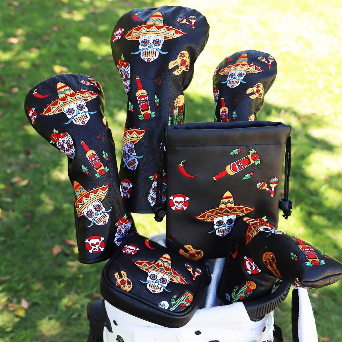 Sugar Skull (No Ribbons) Golf Club Headcovers (Driver, Wood, Hybrid)β Fun, Durable, & Stylish! π¦ποΈββοΈ