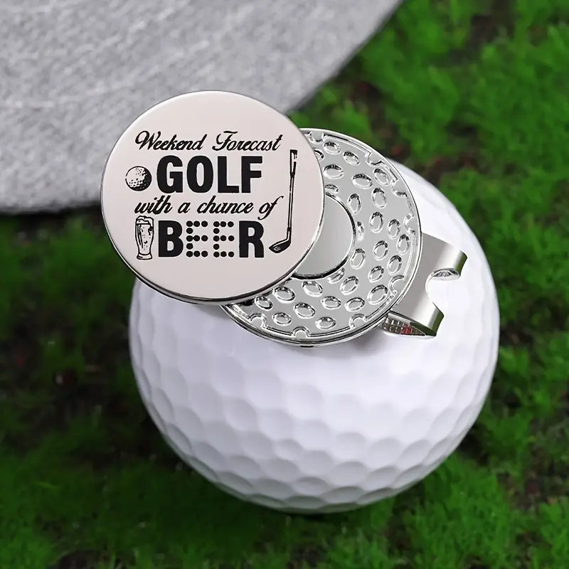Marker with hat clip ⛳️ Weekend Beer Golf Marker– Never Lose Your Marker Again! 🎯