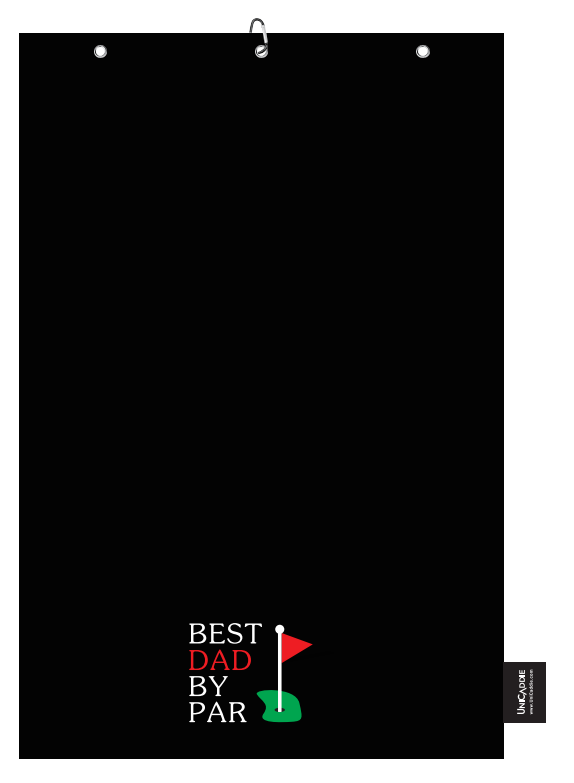 UniCaddie "Best Dad By PAR" Golf Towel – Quick-Dry, Dual-Sided, Carabiner, Durable & Easy-Care – The Perfect Gift for Golfing Dads! 🏌️♂️👨👧👦