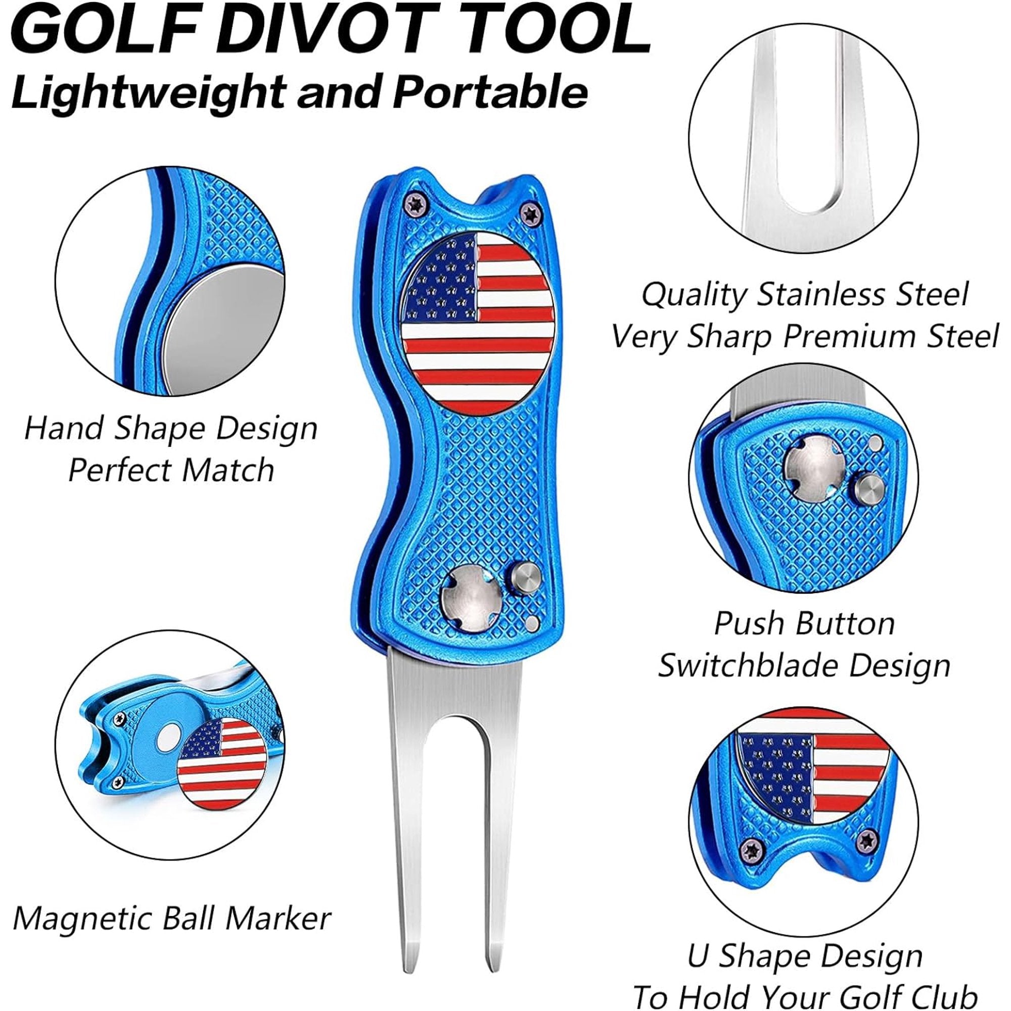 American Flag Golf Divot Tool – Fix Divots in Star-Spangled Style! ⛳✨