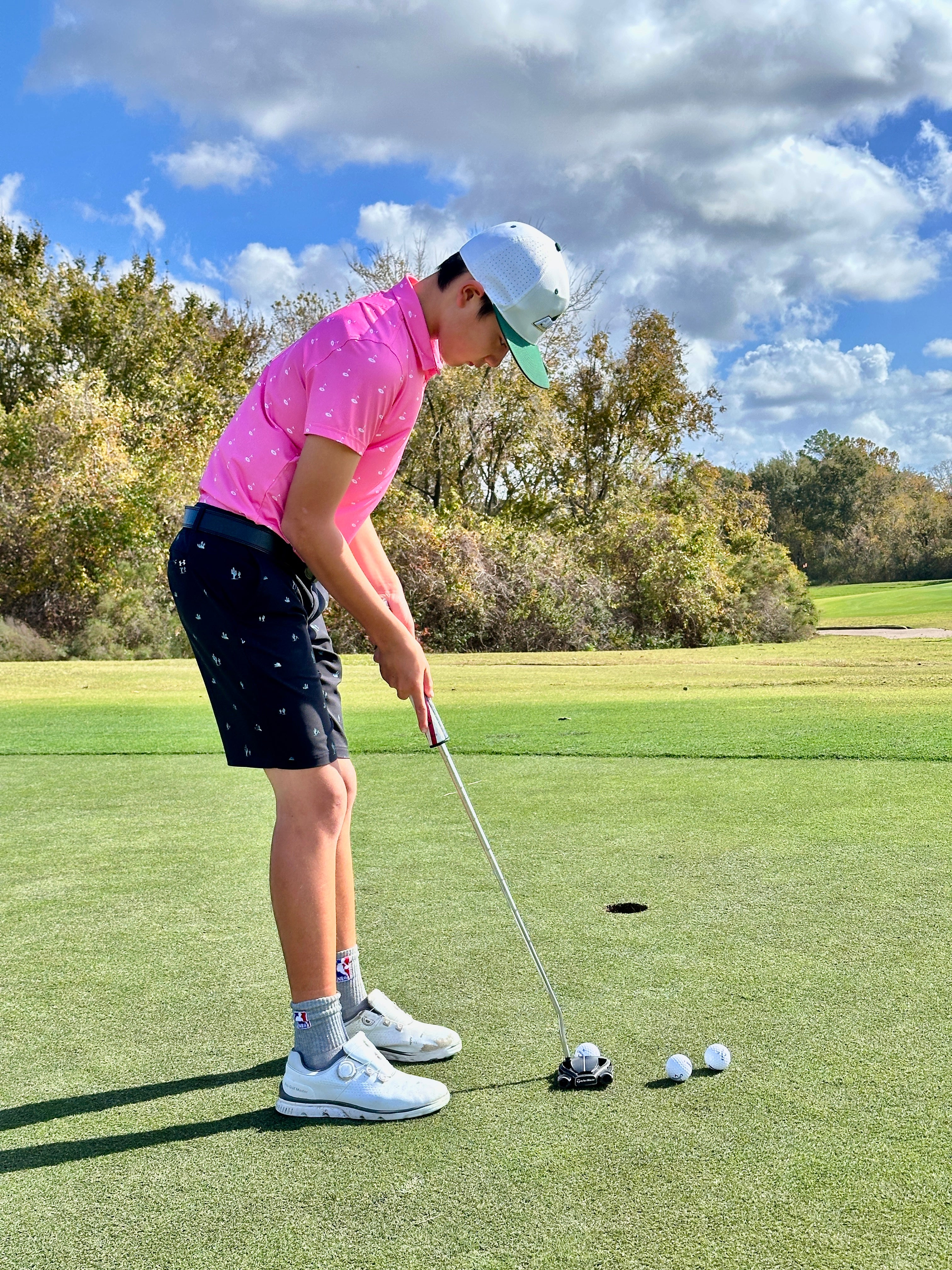 (Youth) Little Legends UniCaddie Golf Polo โ Pink Blast Style!