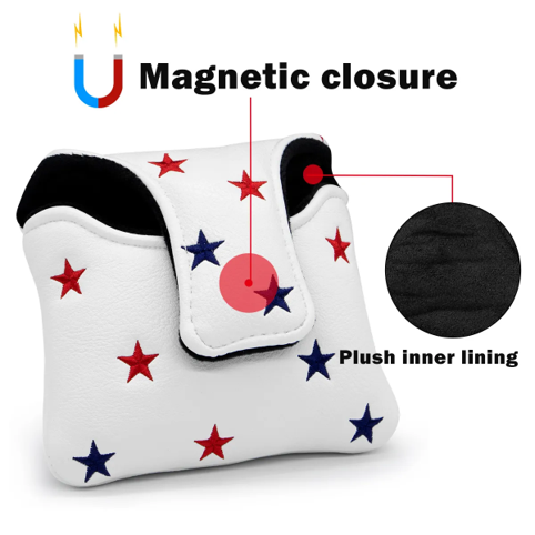 American Flag (white) Mallet Putter Cover β Sweet Style, Soft Feel, and a Hole-in-One Fit! π¦ποΈββοΈ