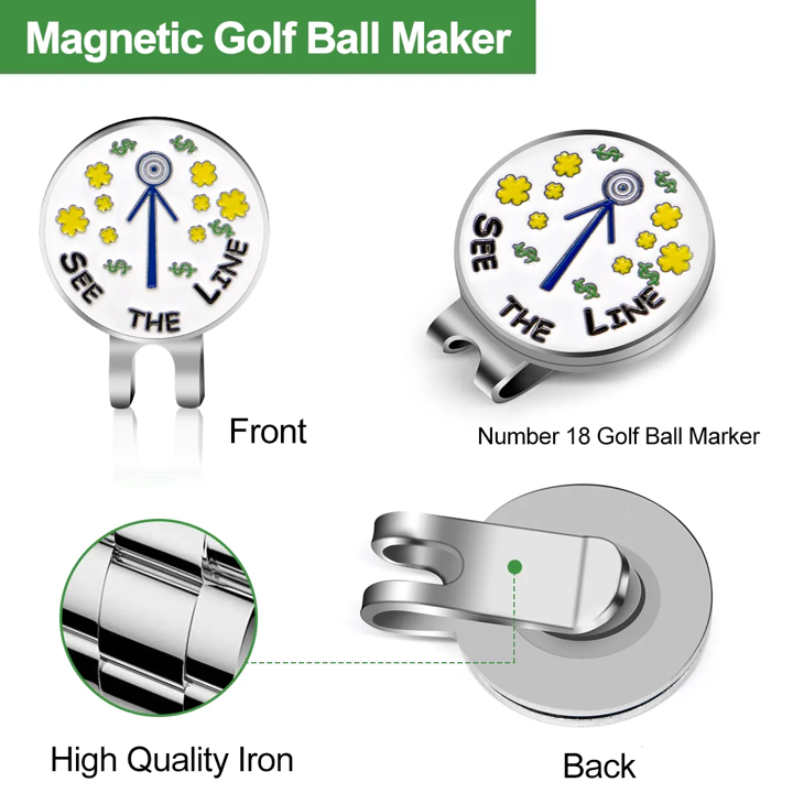 Marker with hat clip ⛳️ SEE THE LINE Golf Marker– Never Lose Your Marker Again! 🎯