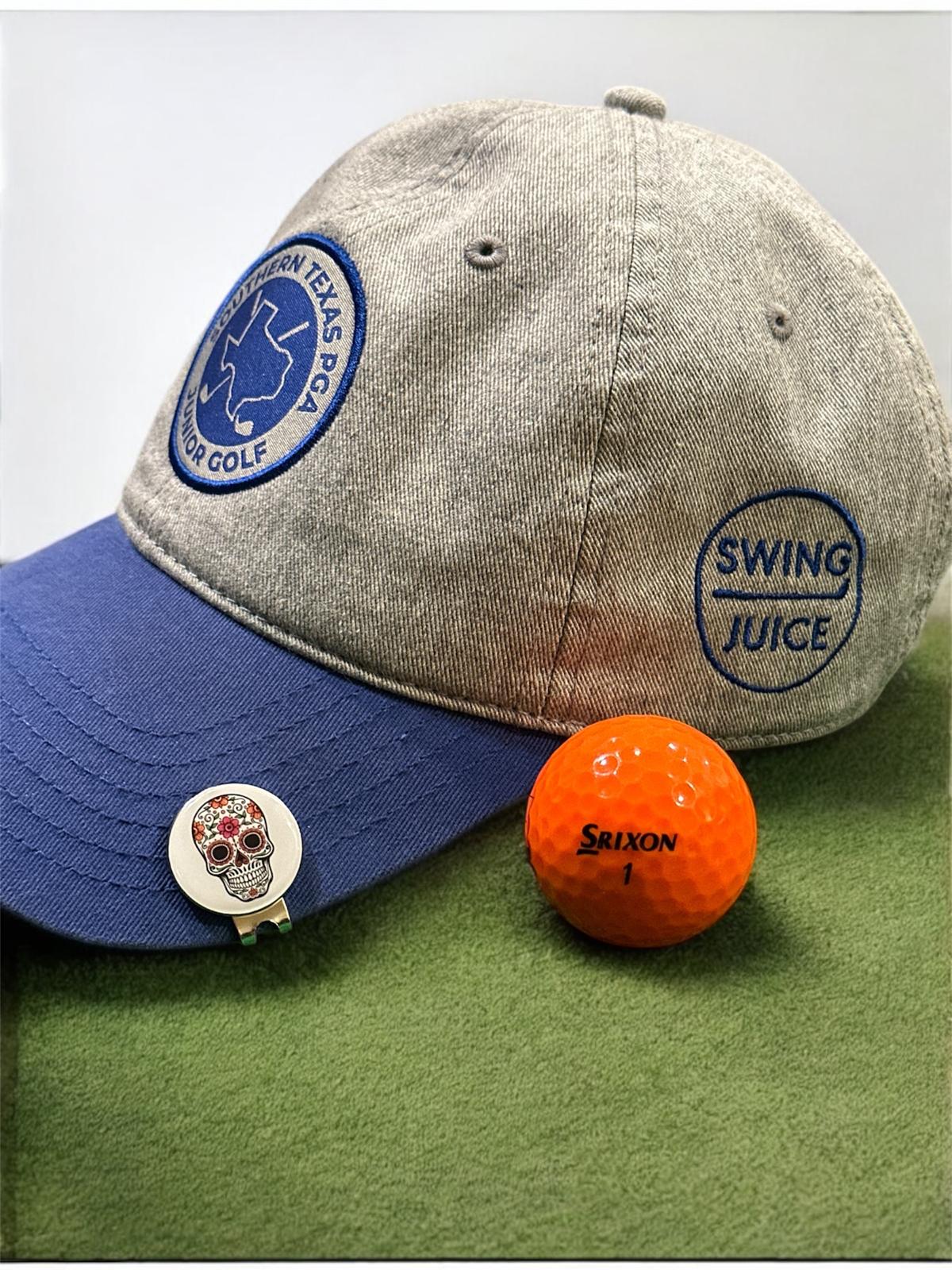 Marker with hat clip ⛳️ SUGAR SKULL (White) Golf Marker– Never Lose Your Marker Again! 🎯