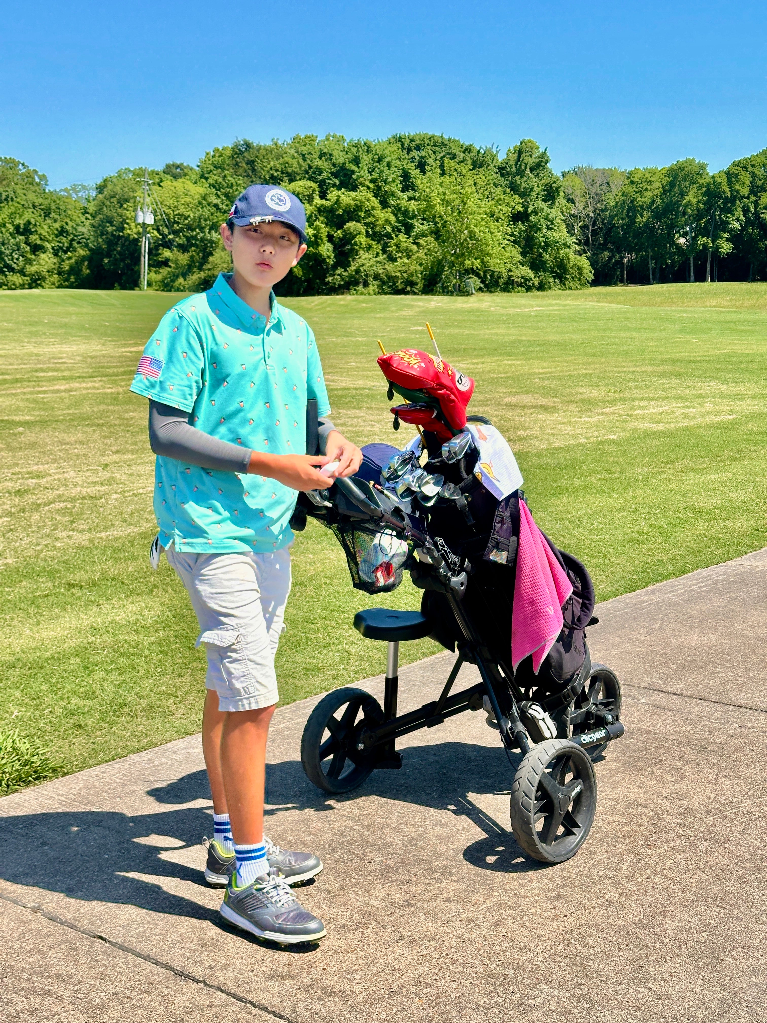 (Youth) Little Legends UniCaddie Golf Polo β Green Blast Style!