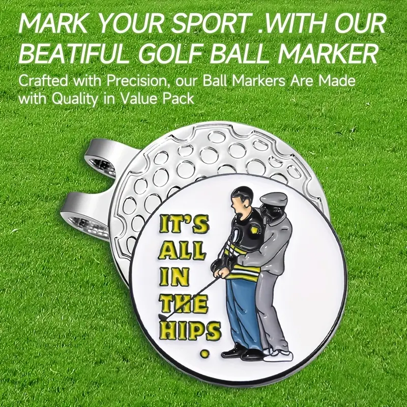Marker with hat clip ⛳️ITS ALL IN THE HIPS Golf Marker– Never Lose Your Marker Again! 🎯
