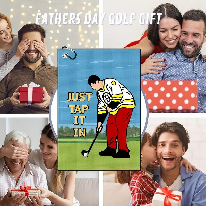 β³ "Just Tap It In" Funny Golf Towel β Super Absorbent & Clip-On Fun! π―π¦