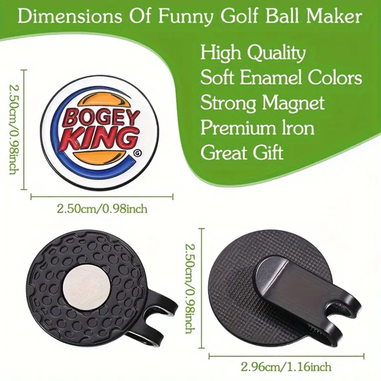 Marker with hat clip ⛳️ BOGEY KING Golf Marker– Never Lose Your Marker Again! 🎯