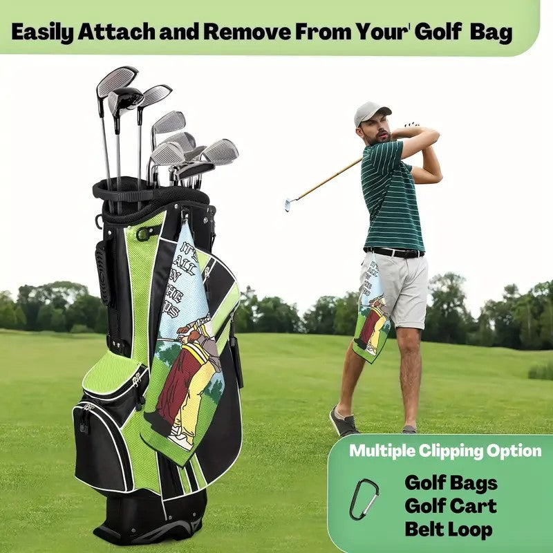 ⛳ "Its all in the hips" Funny Golf Towel – Super Absorbent & Clip-On Fun! 🎯💦