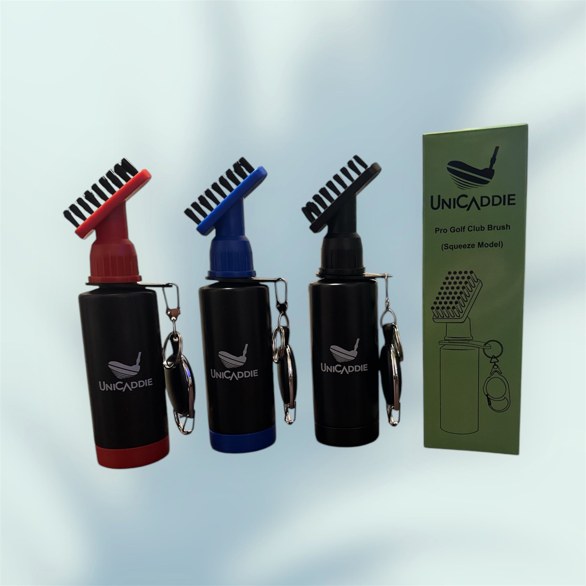 UniCaddie Squeeze Type Golf Club Cleaning Brush – Leak-Proof 4oz Water Bottle & Clip for On-the-Go Clean! 🏌️♂️💧🧹