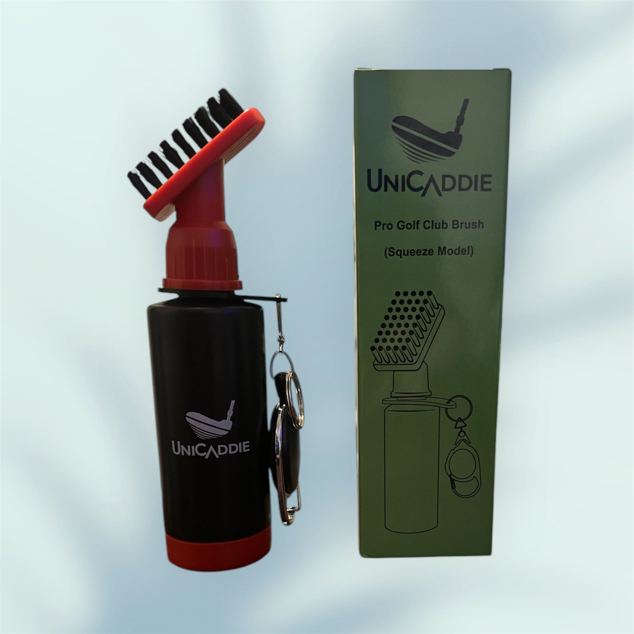 UniCaddie Squeeze Type Golf Club Cleaning Brush β Leak-Proof 4oz Water Bottle & Clip for On-the-Go Clean! ποΈββοΈπ§π§Ή