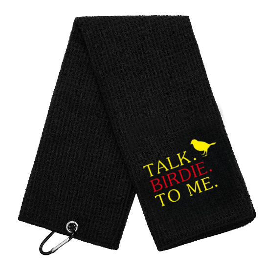 UniCaddie "Talk Birdie To Me" Golf Towel β Quick-Dry, Dual-Sided, Carabiner & Easy-Care! π¦ποΈββοΈ