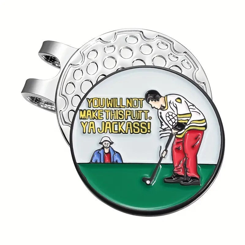 Marker with hat clip ⛳️YA JACKASS Golf Marker– Never Lose Your Marker Again! 🎯