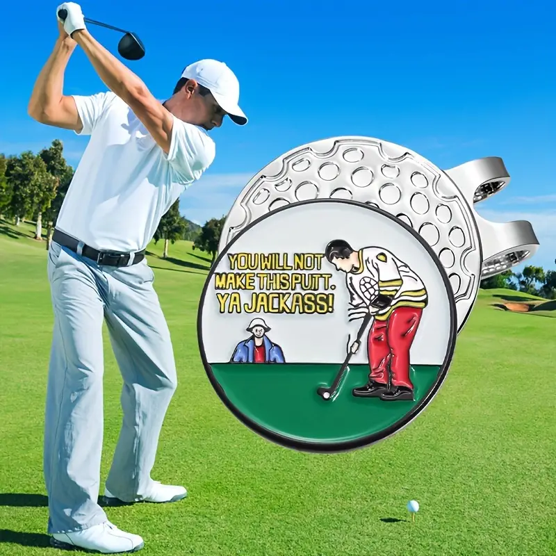 Marker with hat clip ⛳️YA JACKASS Golf Marker– Never Lose Your Marker Again! 🎯