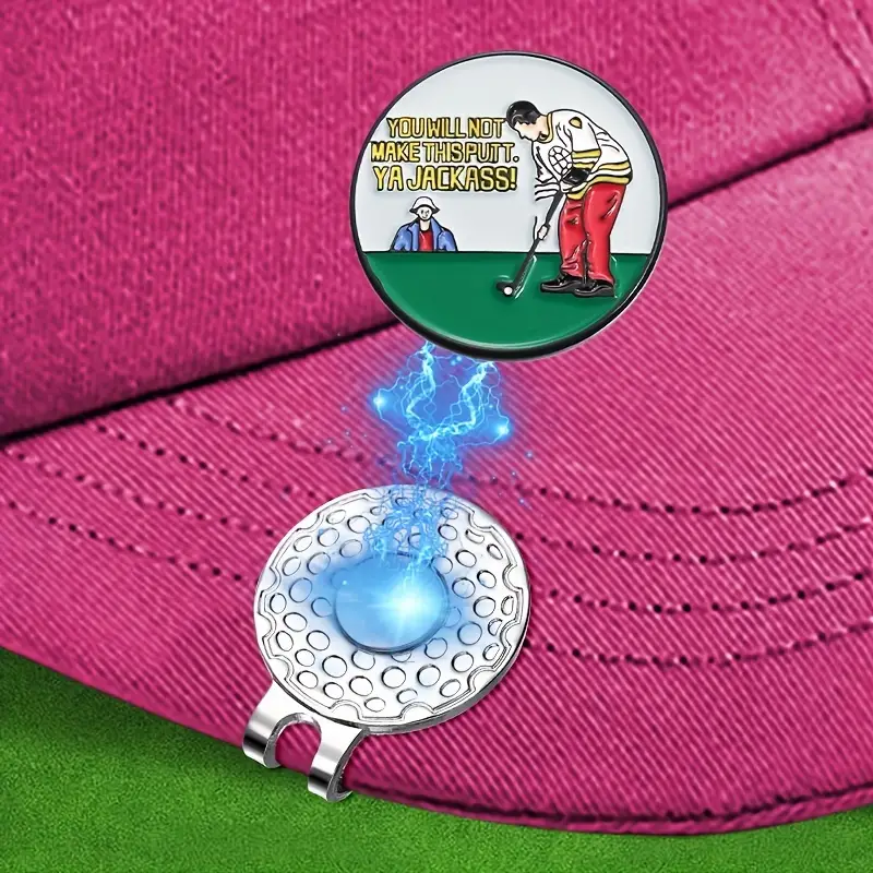 Marker with hat clip ⛳️YA JACKASS Golf Marker– Never Lose Your Marker Again! 🎯
