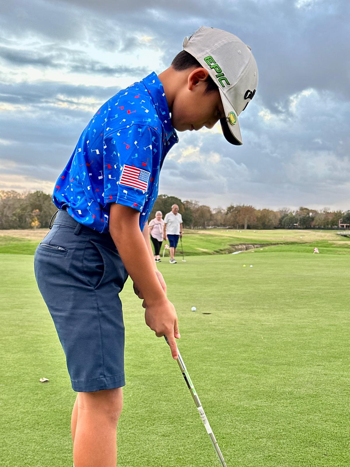 (Youth) Little Legends UniCaddie Golf Polo β Blue Blast Style!