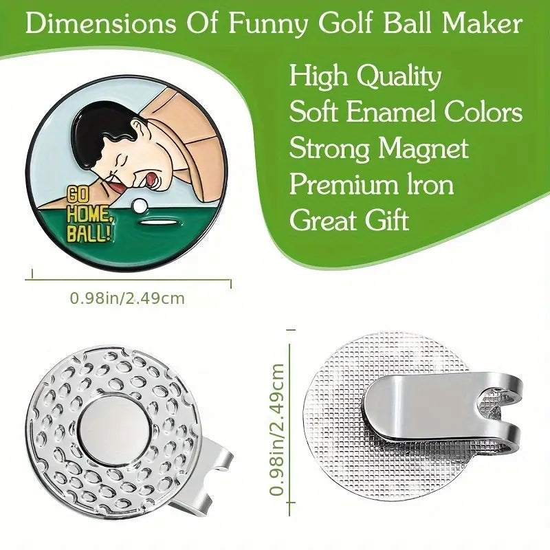 Marker with hat clip ⛳️ GO HOME BALL Golf Marker– Never Lose Your Marker Again! 🎯
