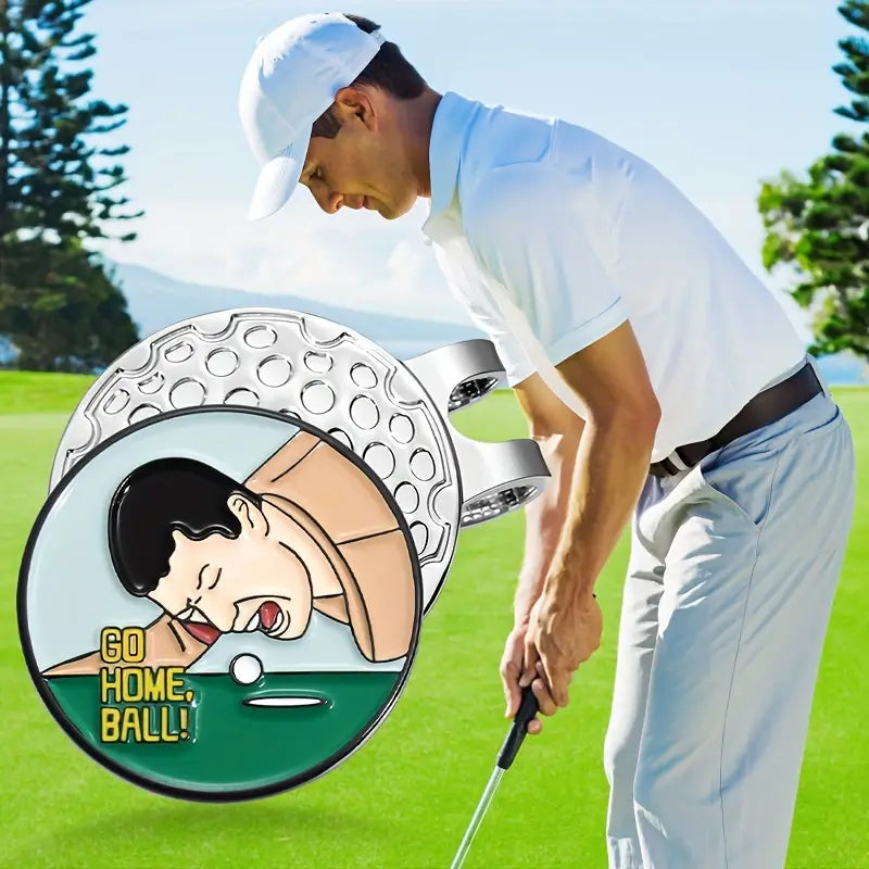 Marker with hat clip ⛳️ GO HOME BALL Golf Marker– Never Lose Your Marker Again! 🎯