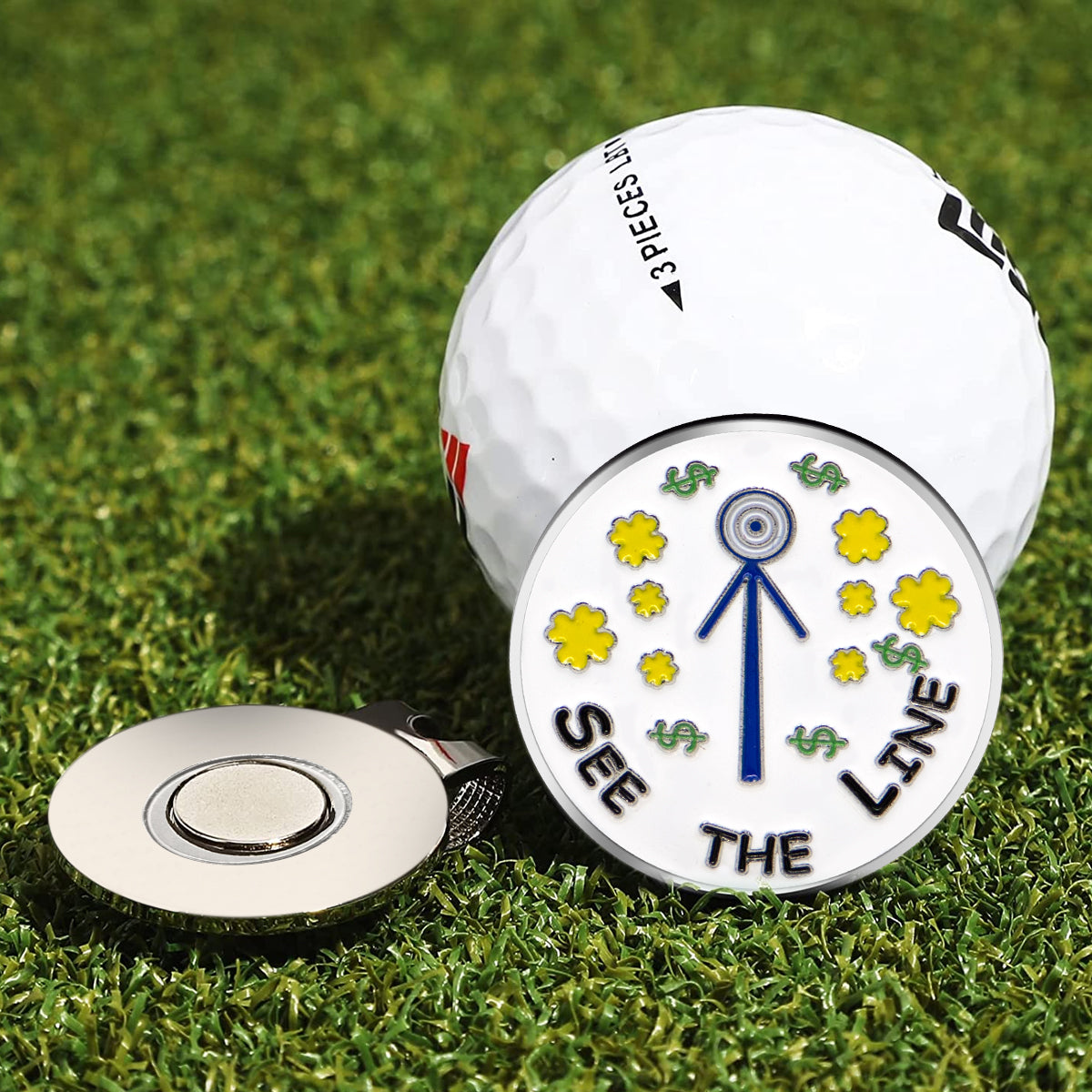 Marker with hat clip ⛳️ SEE THE LINE Golf Marker– Never Lose Your Marker Again! 🎯