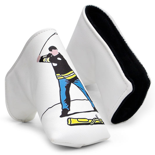 **New Arrivals** Faux Leather Putter Cover (Gilmore White- Blade） – Durable, Soft, and Stylish Headcover with Magnetic Closure for Secure Fit. Protects Your Putter from Dings and Scratches