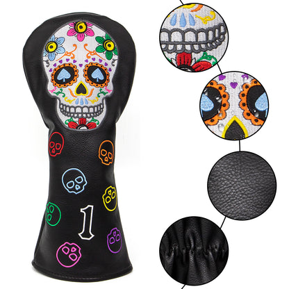 **New Arrival** Golf Club Head Covers (Sugar Skull) – 4 options available. Premium driver, fairway wood, and hybrid covers for golfers. Durable and stylish