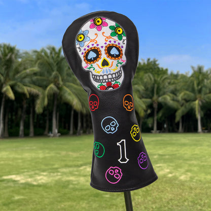 **New Arrival** Golf Club Head Covers (Sugar Skull) – 4 options available. Premium driver, fairway wood, and hybrid covers for golfers. Durable and stylish