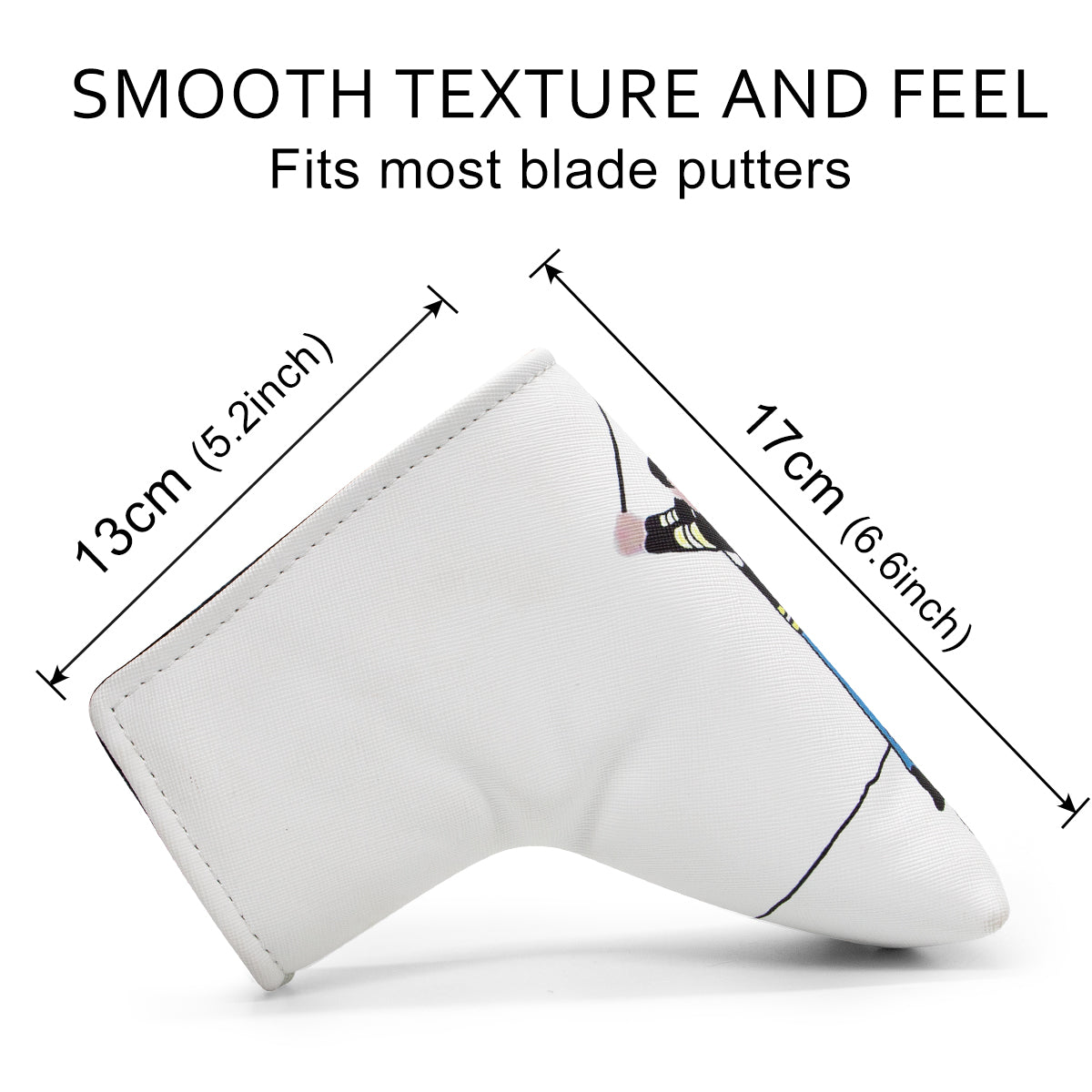 **New Arrivals** Faux Leather Putter Cover (Gilmore White- Blade） – Durable, Soft, and Stylish Headcover with Magnetic Closure for Secure Fit. Protects Your Putter from Dings and Scratches