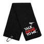 Microfiber Golf Towel (Talk Birdie To Me)with Quick-Dry Dual-Sided Design, Portable Carabiner, Gentle Cleaning, Durable & Easy-Care - Perfect for Golf- Premium Performance Towel